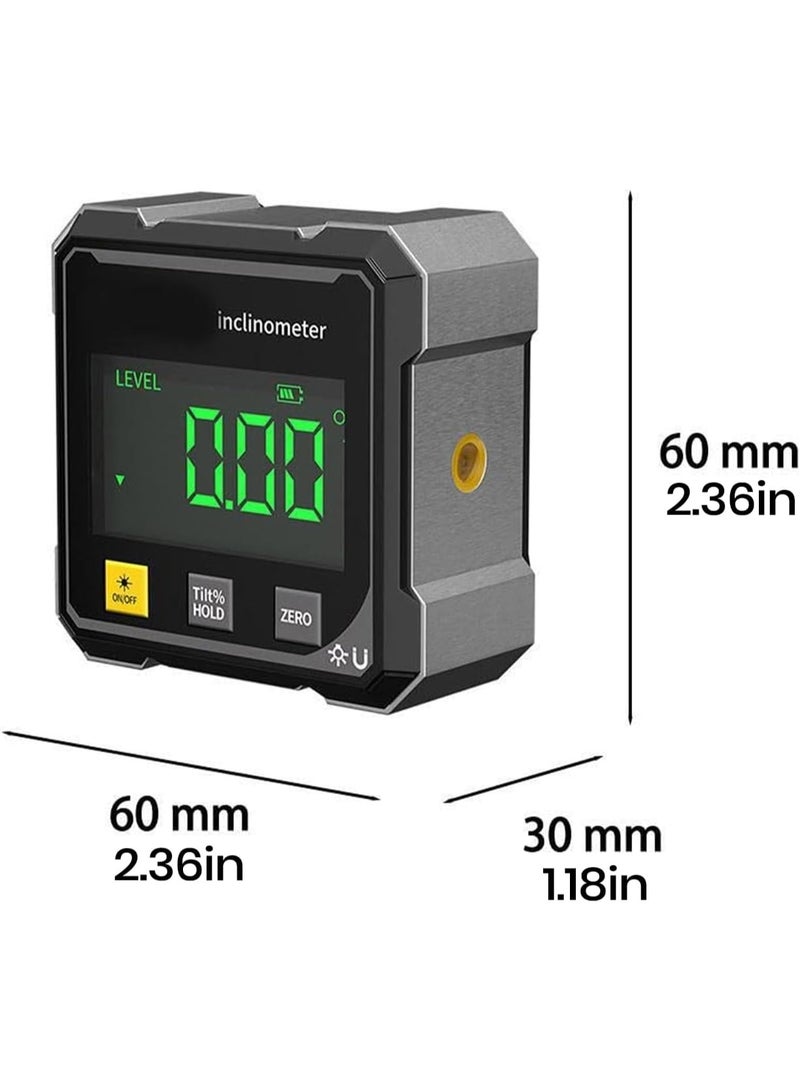 Ru syanl Digital Angle Finder Protractor, 4×90° High Accuracy Inclinometer with Large LED Display, 4-Side Magnetic Base, USB Rechargeable Angle Measuring Tool for Construction, Woodworking & DIY - Image 2
